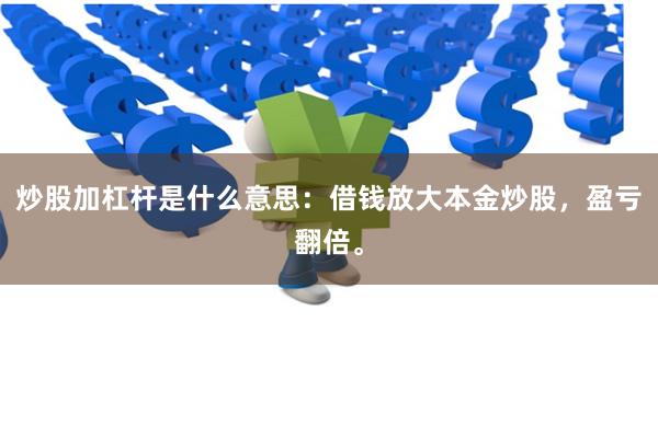 炒股加杠杆是什么意思:借钱放大本金炒股,盈亏翻倍。